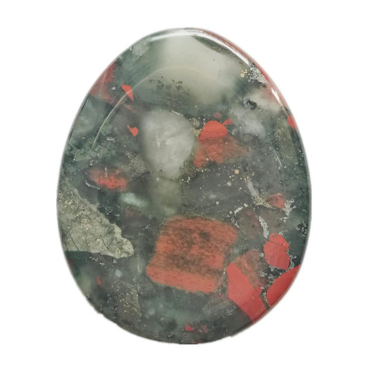 Bacatgem Natural African Bloodstone Water Drop Chakra Thumb Worry Stone,Stress Relax Healing Reiki Crystal Pocket Palm Stones