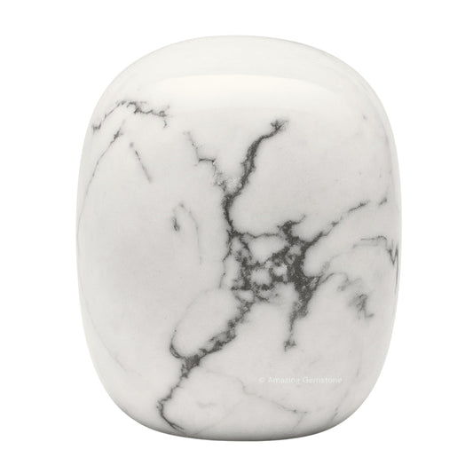 Amazing Gemstone Howlite Crystal Tumbled Stones Polished Rocks - Natural Gem Stones for Healing - DIY Crystals for Protection (1 Piece)