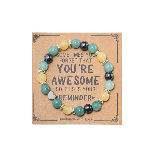 Inspirational Gifts for Women Natural Stone Healing Relaxation Chakra Bracelets for Birthday Christmas Mothers Day Valentine's Day for Her Mom Best Friend Stress Relief Gifts Jewelry-Jade