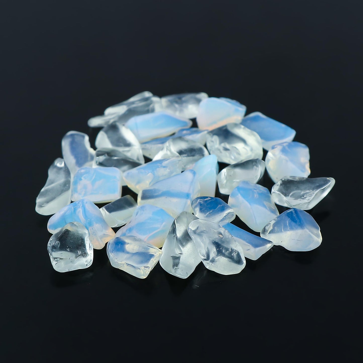 CRYSTALINES 100cts, Wholesale Genuine Raw White Opalite Gemstone, Untreated Polished Tumbled Stone, Bulk Loose Supplies, DIY Jewelry Making, Chakra Healing Crystals, Gem Collection, 28-32pcs