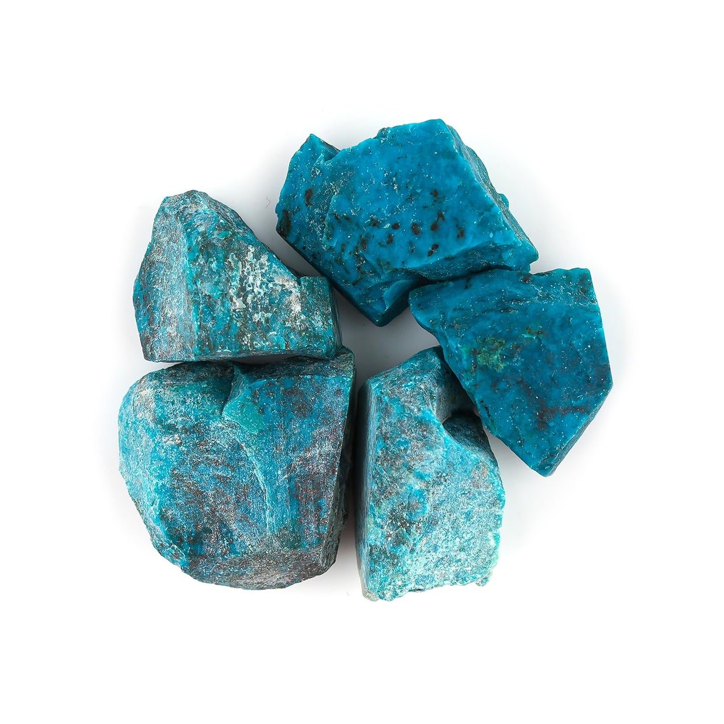 CRYSTALINES 5pcs, Wholesale Natural Raw Chrysocolla Gemstone, Untreated Rough Stones, Bulk Loose Supplies, DIY-Jewelry Making, Chakra Healing Crystals, Wire Wrapping, Gem Collection