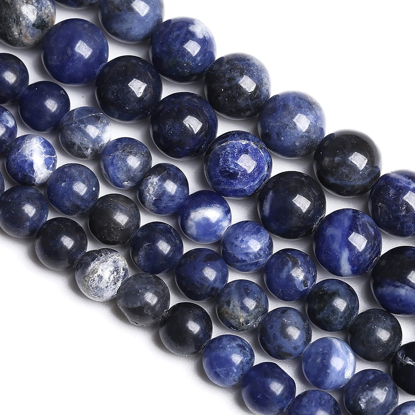12MM 30PCS Natural Stone Deep Blue Sodalite Loose Beads for Jewelry Making DIY Bracelet Necklace