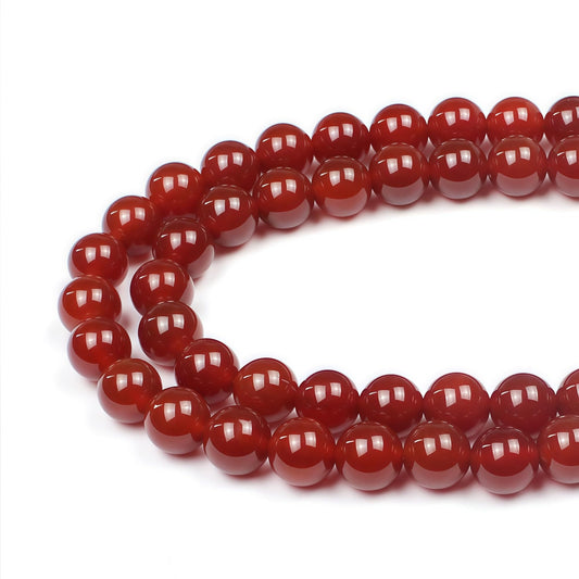 MJDCB Natural Stone Bead Red Cornelian Gemstone Loose Beads for Jewelry Making Bracelet Necklace 10mm