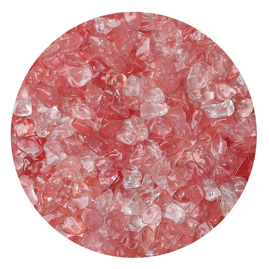 Natural Chip Stone Beads 450pcs Cherry Quartz Chips 5-8mm Irregular Healing Crystal Rocks Hole Drilled DIY Loose Gemstone Beads for Jewelry Making Bracelet Earrings Necklace Crafting