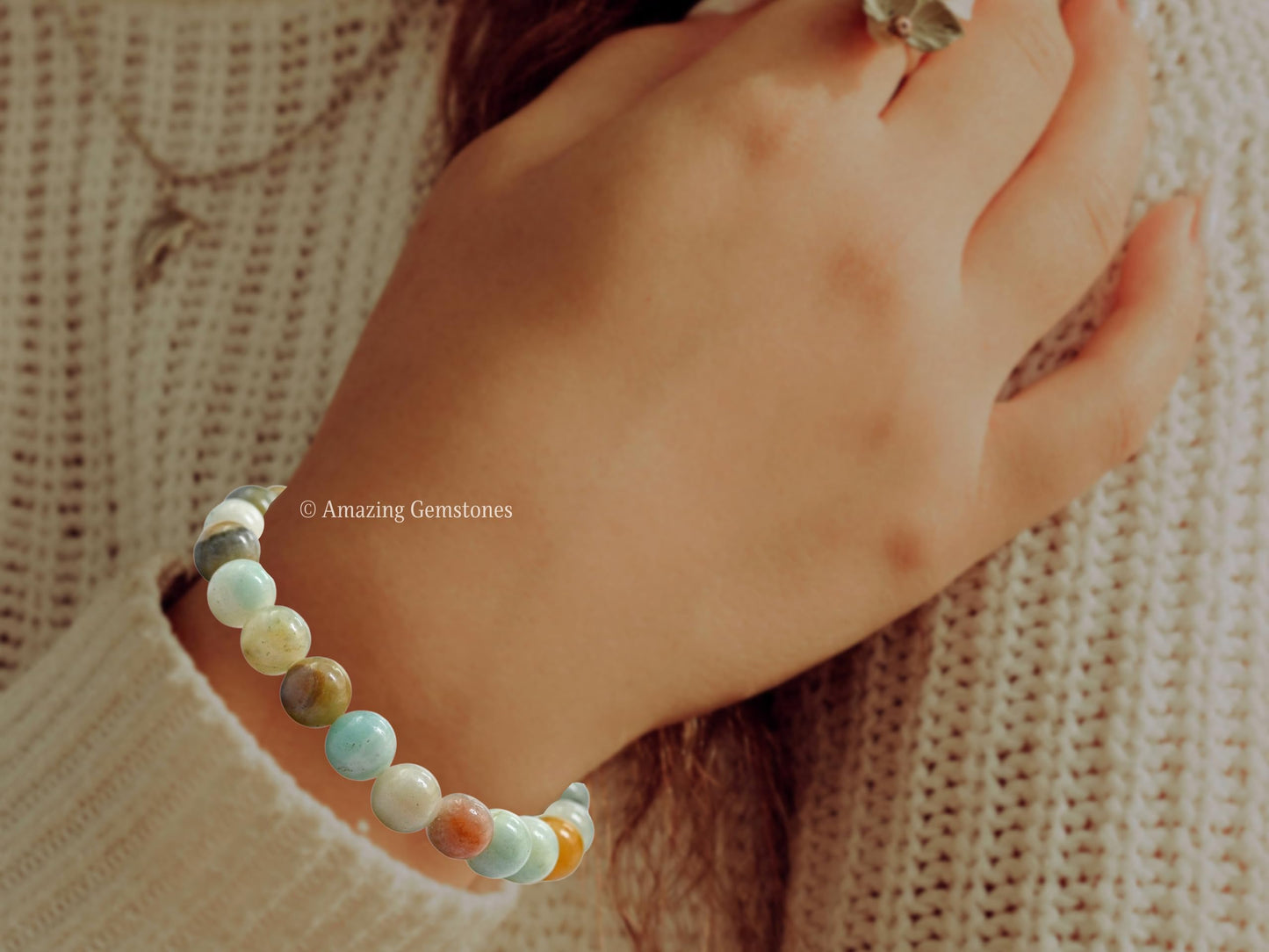 Amazing Gemstone Crystal Bracelet for Women Men's Gifts - Protection Healing Crystal Bracelet - 8mm Gemstone Beaded Stretchable Bracelet Pulseras Para Hombres Mujer Stocking Stuffers Mothers Day Gift (Mex Amazonite)