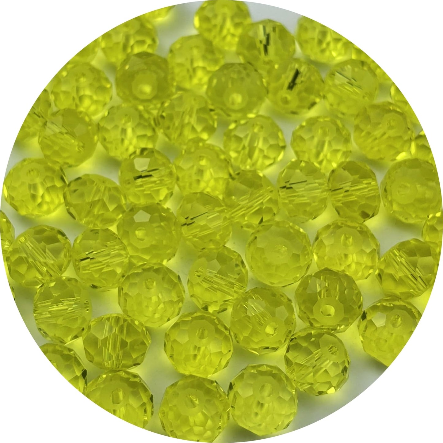 YUEXIGO 500pcs 4mm Crystal Glass Beads for Jewelry Making, Faceted Rondelle Glass Spacer Beads for Wind Chimes Bracelet Earring Necklace DIY Craft(Lemon Yellow)