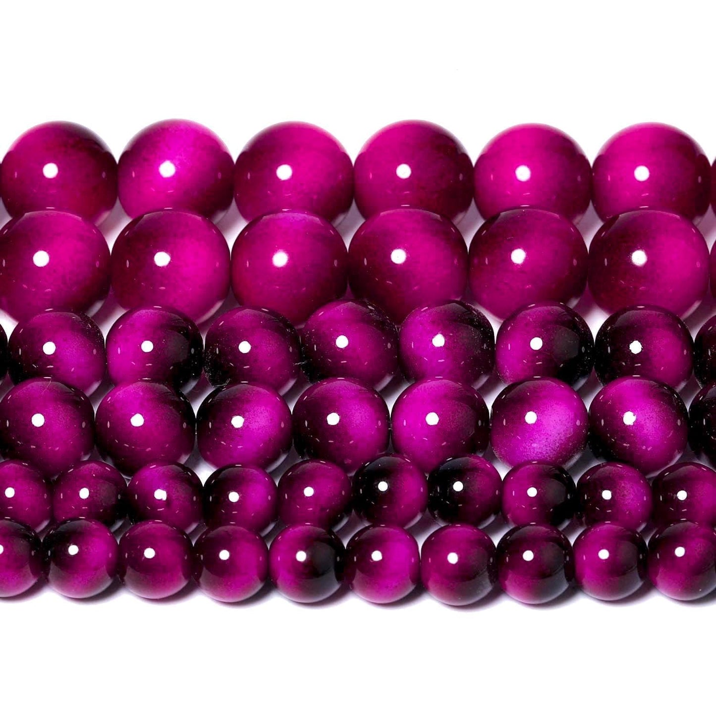 Song Xi 45PCS 8mm Rose Pink Tiger Eye Gemstone Beads for Jewelry Making, Round Smooth Glass Beads for DIY Bracelet Necklace Earring Keychain, Arts and Crafts, for Christmas Wedding Birthday