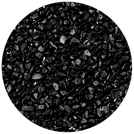 LAIDANLA Black Obsidian 400pcs Natural Chip Stone Beads 5-8mm Healing Crystal Irregular Gemstones Drilled DIY Loose Rocks Bead Crystal for Bracelet Earrings Necklace Jewelry Making Crafting
