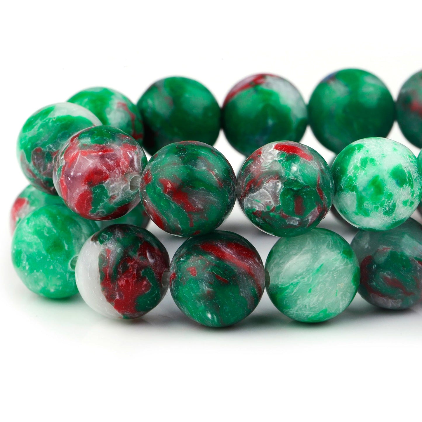 Youngbling Natural Gemstone Beads for Jewelry Making,8mm Green Imperial Jasper Polished Round Smooth Stone Beads for Bracelet Necklace 15 Inch(Green Imperial Jasper,8mm)