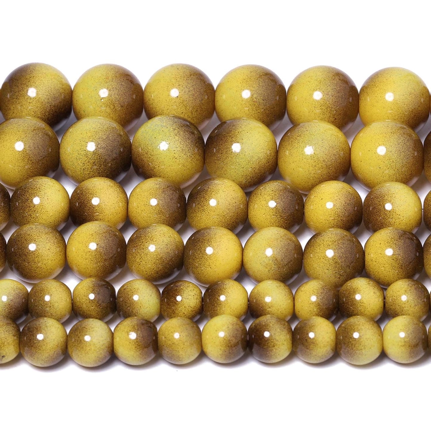 Song Xi 38PCS 10mm Khaki Tiger Eye Gemstone Beads for Jewelry Making, Round Smooth Glass Beads for DIY Bracelet Necklace Earring Keychain, Arts and Crafts, for Christmas Wedding Birthday