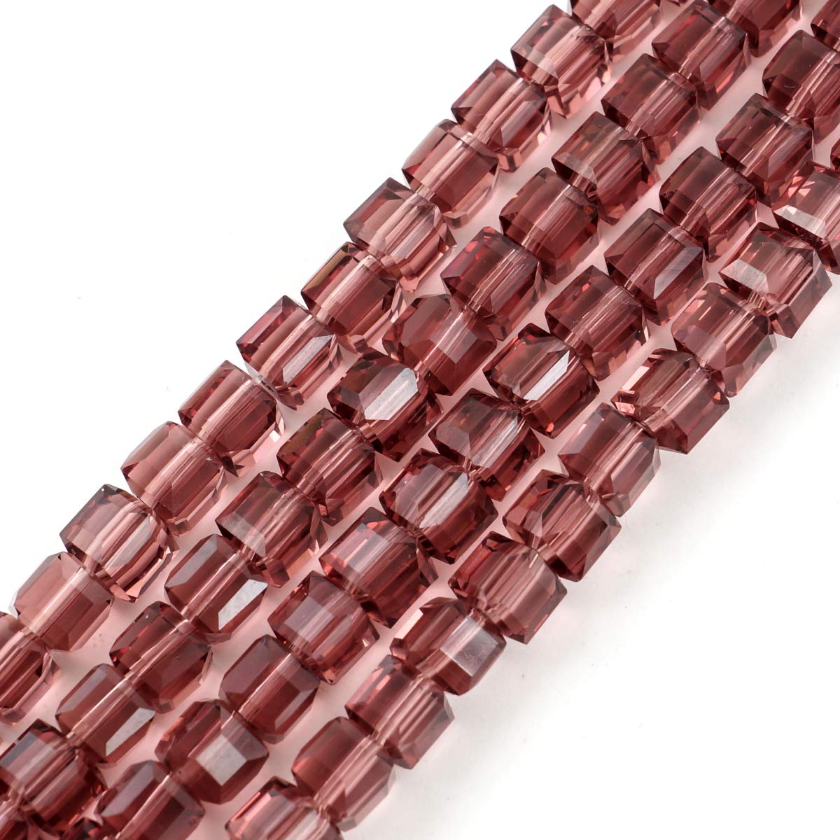 100pcs Czech Faceted Cube Crystal Glass Loose Beads Spacer 6mm (0.24 Inch) Burgundy Red for DIY Jewelry Craft Making CCC611