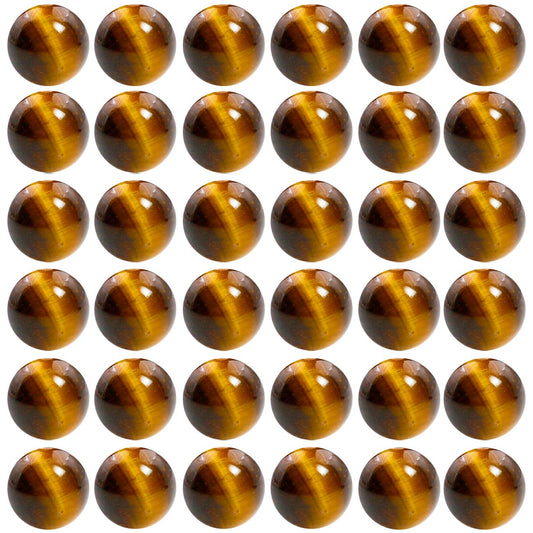 Natural Stone Beads 100pcs 6mm Tiger Eye Round Genuine Real Stone Beading Loose Gemstone Hole Size 1mm DIY Smooth Beads for Bracelet Necklace Earrings Jewelry Making (Tiger Eye, 6mm)
