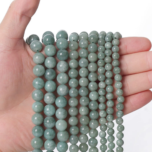 60pcs 6mm Burmese Jade Loose Beads for Jewelry Making, Natural Semi Precious Beads Round Smooth Gemstone Spacer Beads Charms for Necklaces Bracelets