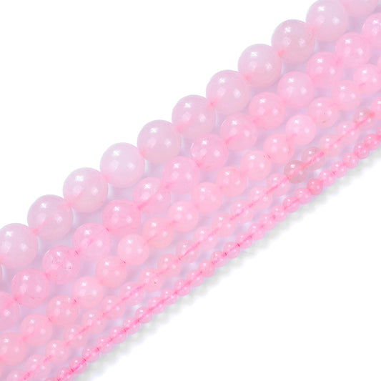 Natural Stone Beads 14mm Rose Quartz Gemstone Round Loose Beads Crystal Energy Stone Healing Power for Jewelry Making DIY,1 Strand 15"