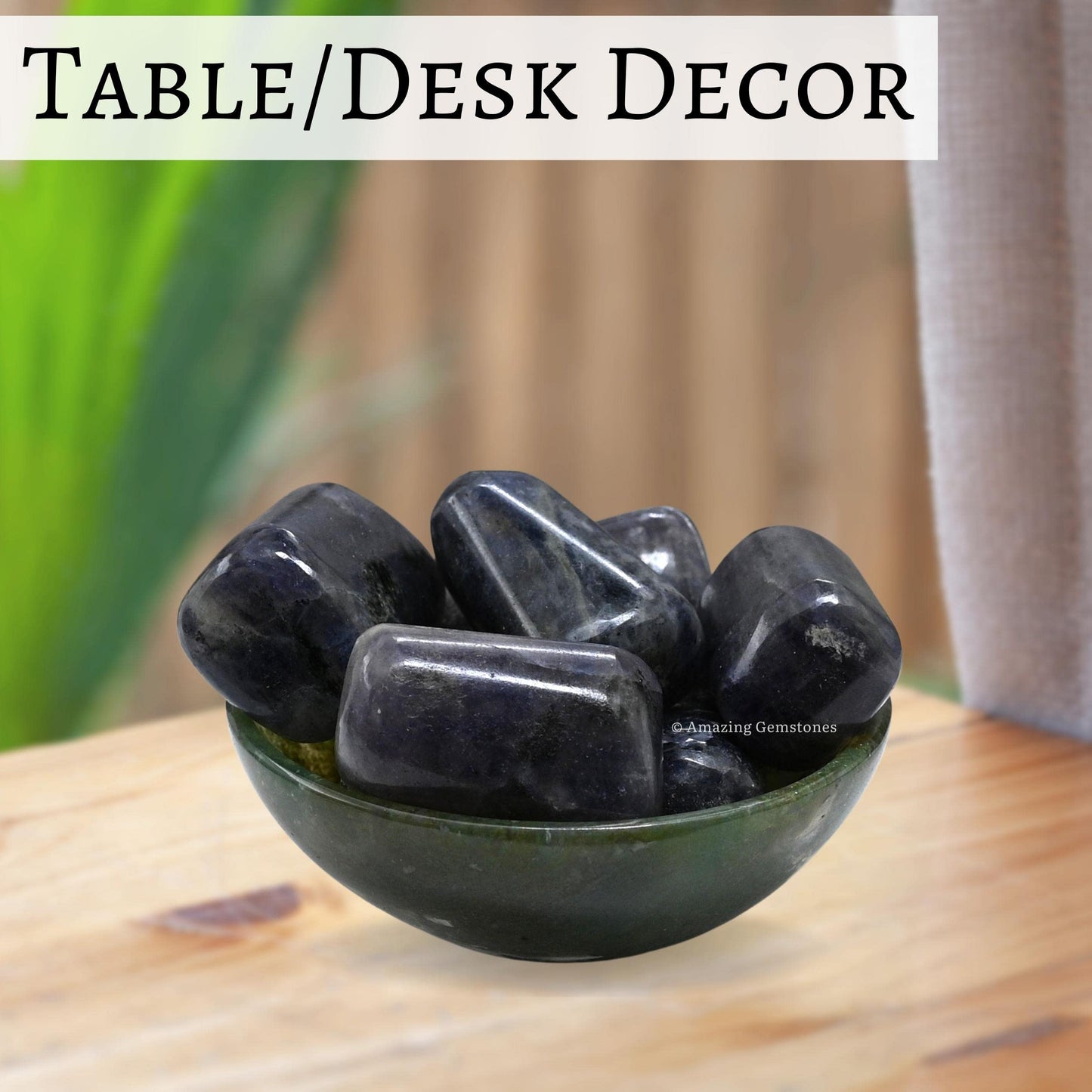 Amazing Gemstone Iolite Crystals and Healing Stones Tumbled - 1 oz Iolite Stone Gem Stones, Natural Healing Stones for Energy Balance, Stress Relief - Premium Polished Gems Rocks for Meditation