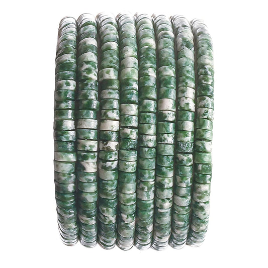 Natural African Jade Stone Spacer Beads 4x2mm 38cm/str Flat Round Loose Semi Gemstone Caps for Making Bracelets Necklace