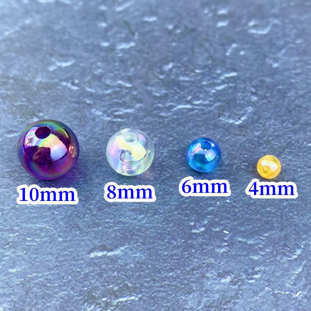 1000 Pcs 6mm Acrylic Round Beads AB Colors Round Spacer Beads for Earring Bracelet Necklace Key Chains Jewelry DIY Craft Making(Clear AB)