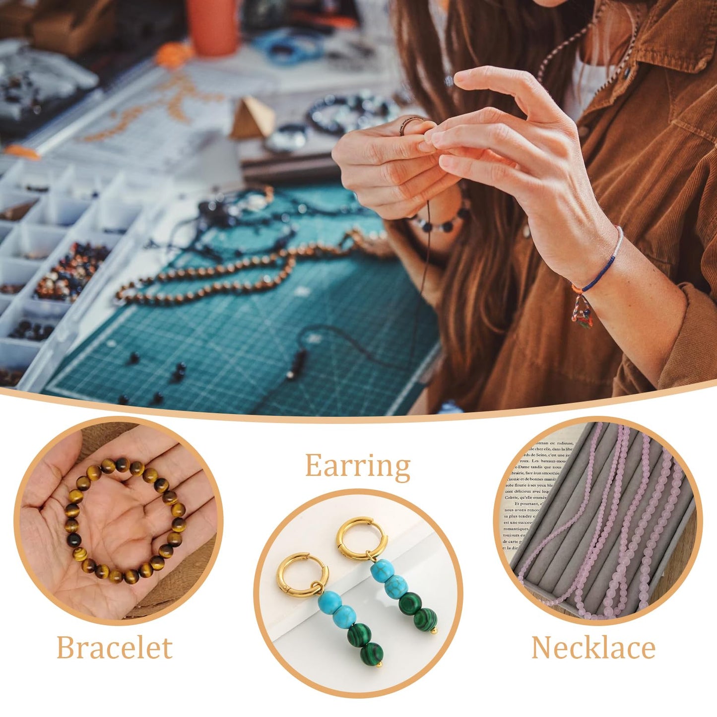 Vinswet 90pcs 4mm Garnet Natural Stone Beads Round Genuine Real Stone Beading Loose Gemstones DIY Smooth Bead for Bracelet Necklace Earrings Jewelry Making