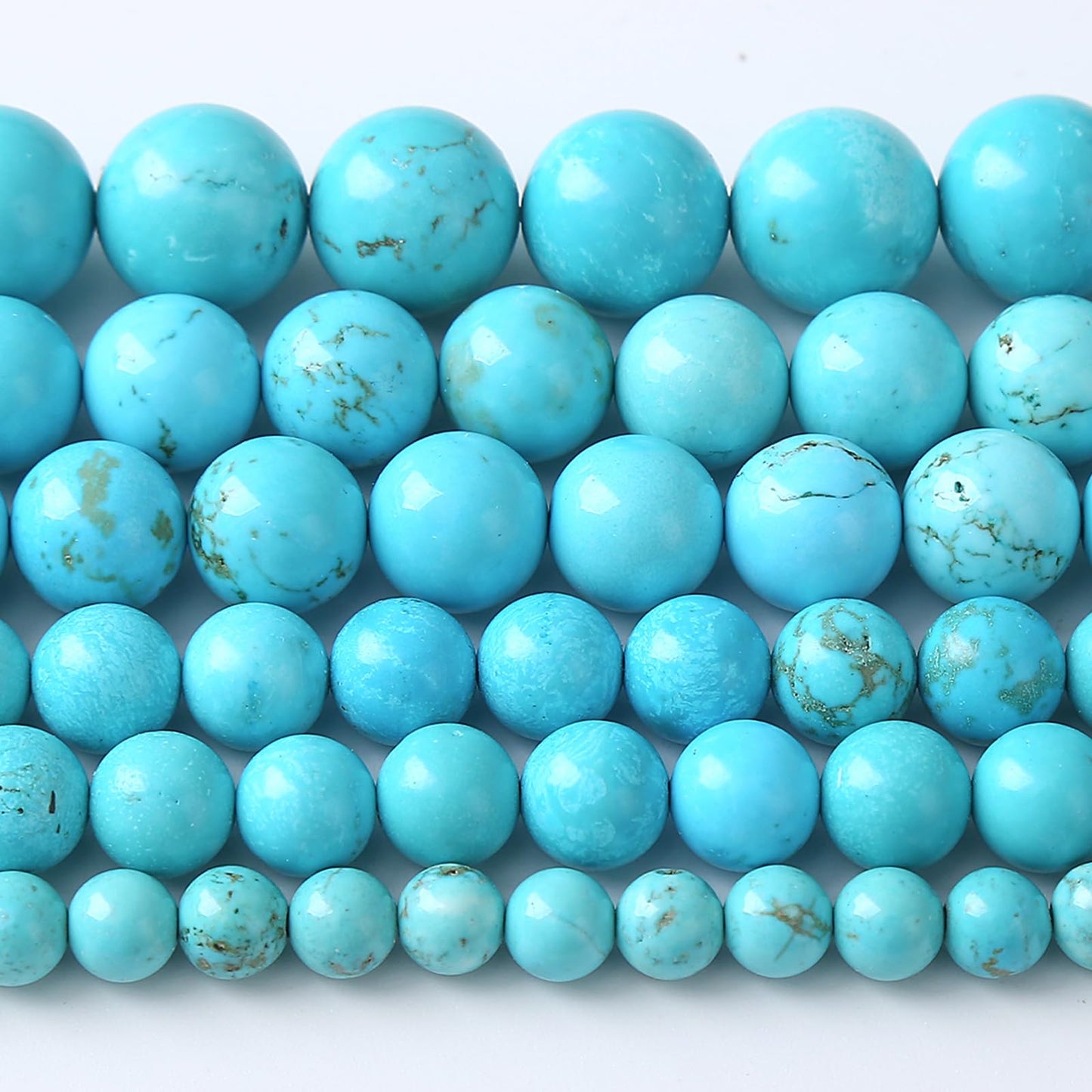 4MM Natural Turquoise Gemstone Beads Blue Stone Round Loose Beads for Jewelry Making Bracelet 180pcs 2 Strands 32"
