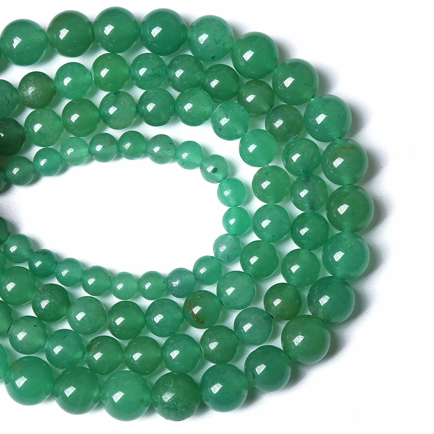 75PCS 10MM Natural Stone Green Aventurine Gemstone Loose Beads for Jewelry Making DIY Bracelet