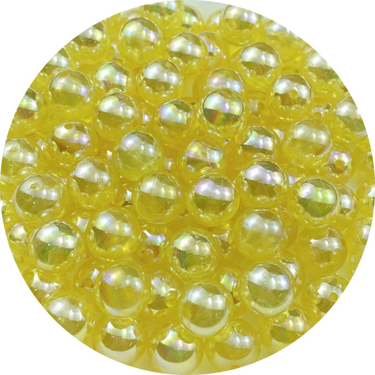 400pcs Acrylic Round Beads 8mm AB Colors Craft Beads Round Spacer Beads with Holes for Earring Bracelet Necklace Key Chains Jewelry Making(Light Yellow AB)
