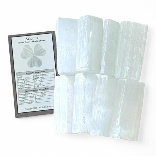 Pachamama Essentials Selenite Healing Stone - Crystal Stick for Healing, Reiki & Metaphysical Energy Drawing (2"-2.5" Long) (3, Stick)