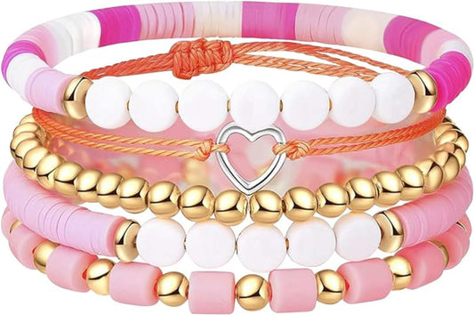 Lssfadccx Colorful Bracelet, Collection Bracelets for Women, Rope Weaving Colorful Letter Beads Adjustable Friendship Bracelet