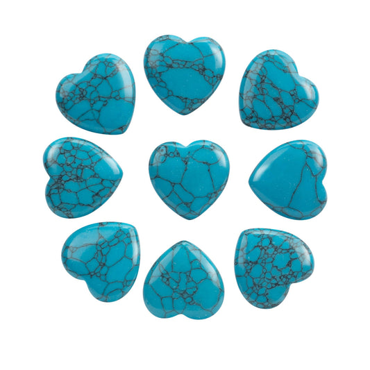Xyntara 10 Pcs Heart Healing Crystal Stones, Quartz Worry Stones, Valentines Gift for Women, Love Carved Palm Gemstone for Reiki Energy Balancing Meditation 0.8 in (Green Turquoise)