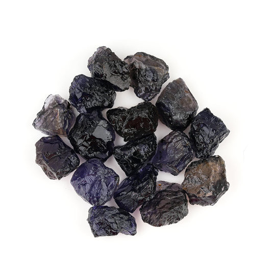 ColouredRocks 100 carats Iolite Crystals, Raw Stones, Rough Gemstones, Jewelry Making Supply, Cabbing, Polishing, Cutting, DIY, Crafts (14-16pcs) (12-16mm)