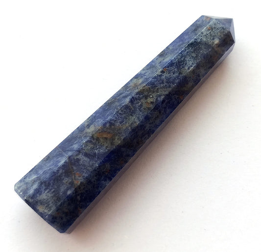 WholesaleGemShop 3 Inch Sodolite Gemstones Obelisk Tower Jumbo Facet Aura Rock Crystal Natural Polished Earth Wand Spirit