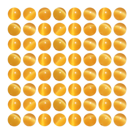 MJDCB 30pcs Golden Yellow Cat Eye Stone Beads 12mm Round Crystal Loose Bead for Jewelry Making DIY Bracelets Necklace