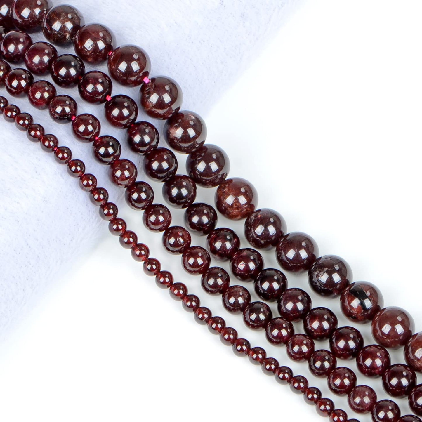 AD Beads Natural Gemstone Round Loose Beads 15" for Bracelet Necklace Earrings Jwelery Making Crafts DIY (4mm, Dark Red Garnet)