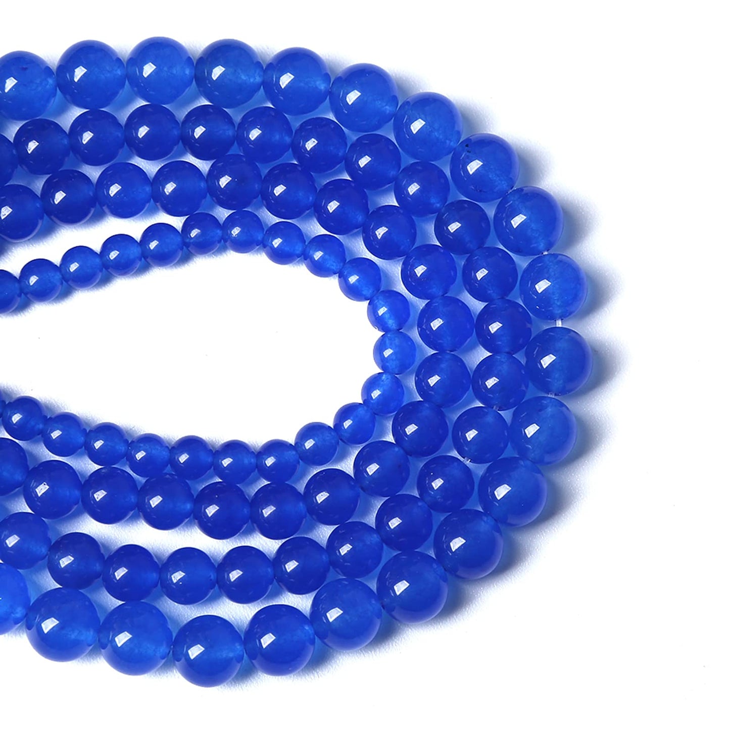 120PCS 6MM Deep Blue Chalcedony Natural Stone Loose Beads for Jewelry Making DIY Bracelet