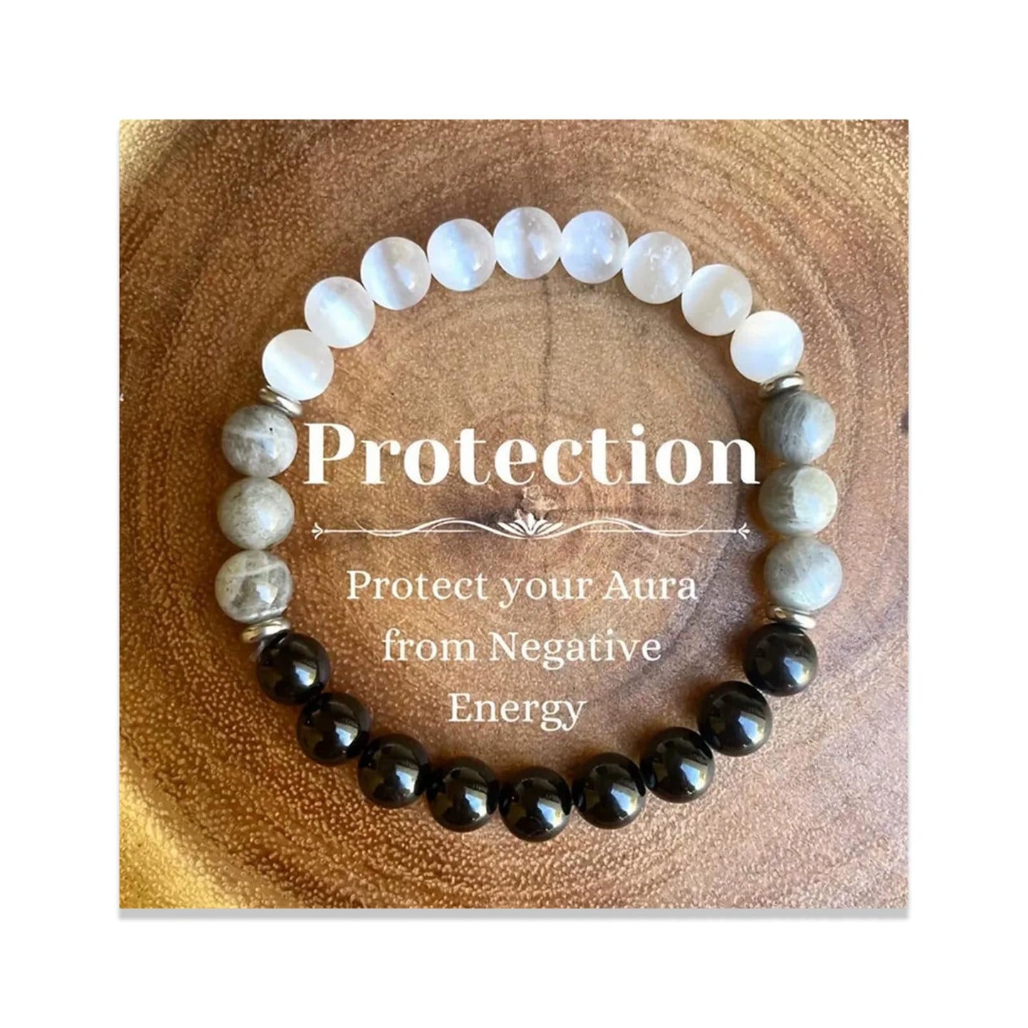 FYXOTI Natural Stone Wealth Money Bracelet Beaded Protection Bracelet for Women Adjustable Lucky Feng Shui Black Obsidian Handmade Jewelry Gift