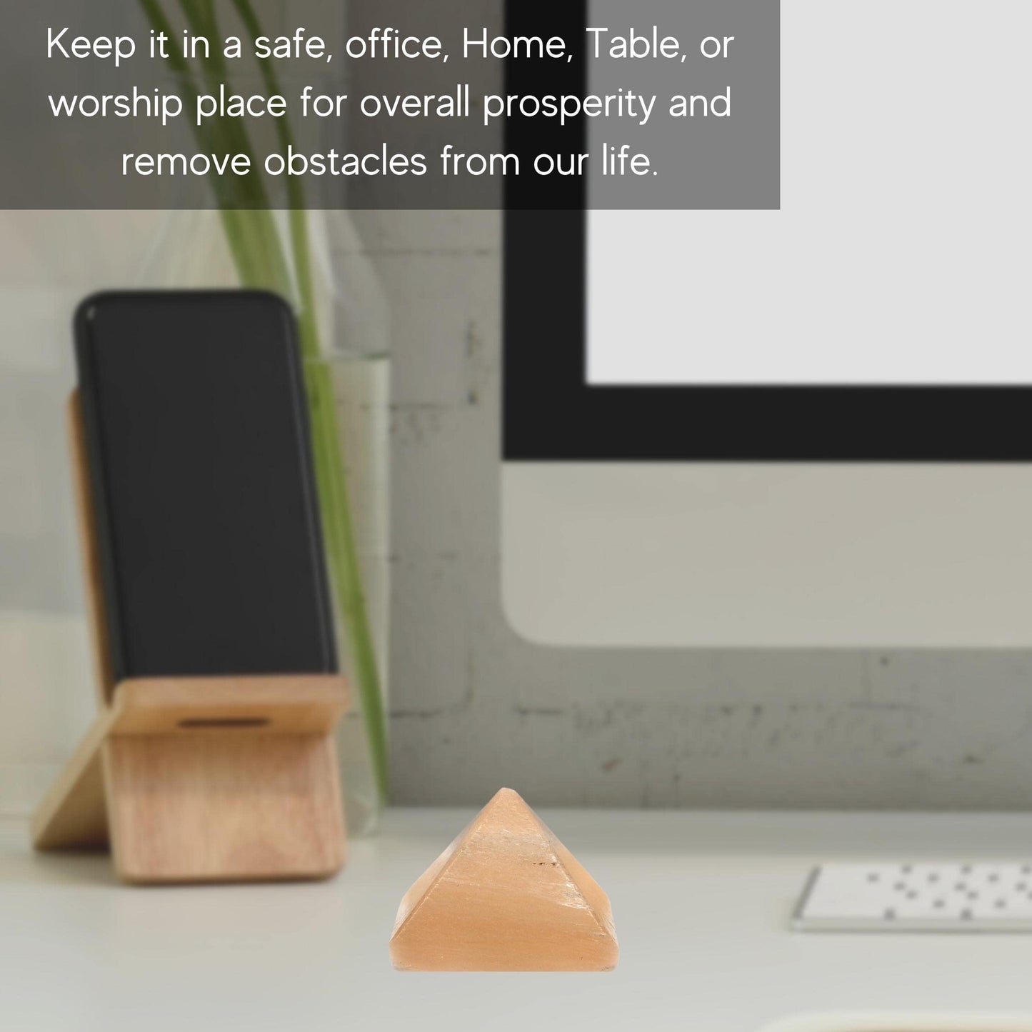 Amazing Gemstone Orange Selenite Pyramid Crystal Healing Stones - 1" Great Pyramid Figurine of Natural Stone Pyramid for Meditation, Reiki, Chakra Balancing and Crystal Pyramids Grid