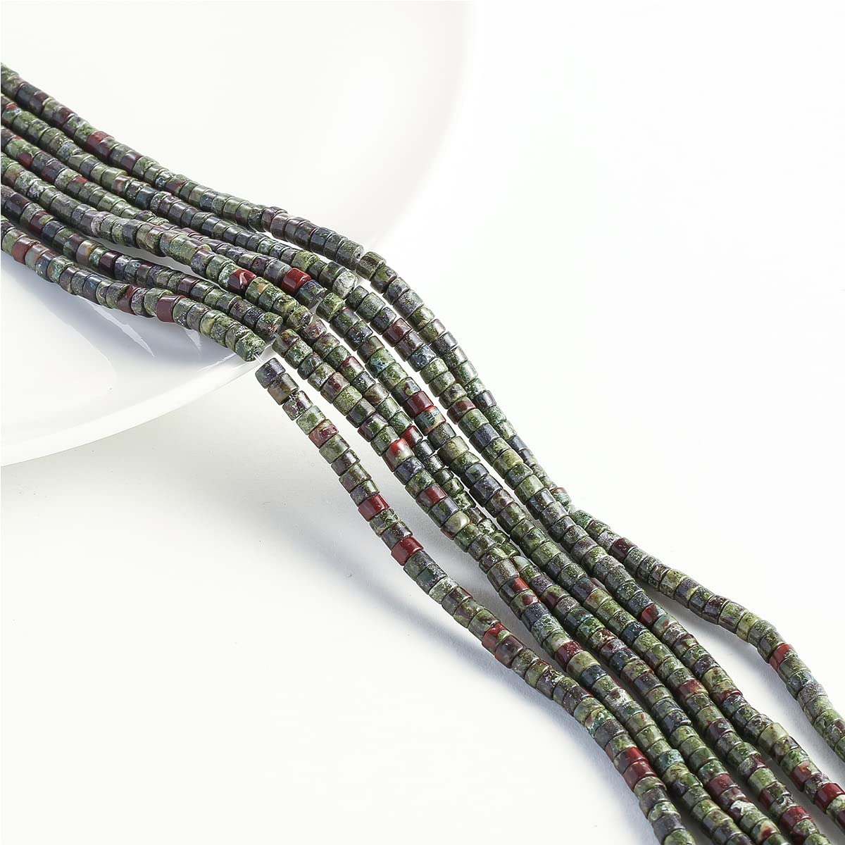 Natural Dragon Blood Stone Spacer Beads 4x2mm 38cm/str Flat Round Loose Semi Gemstone Caps for Making Bracelets Necklace