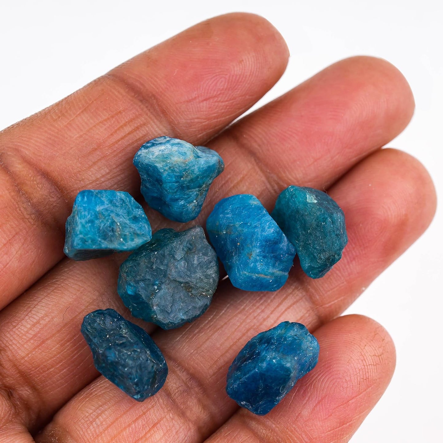 CRYSTALINES 5pcs Wholesale Natural Raw Neon Apatite Gemstone, Untreated Rough Stone, Assorted Bulk Loose Supplies, DIY Jewelry Making, Wicca & Reiki Healing Crystals, Birthstone, Gem Collection