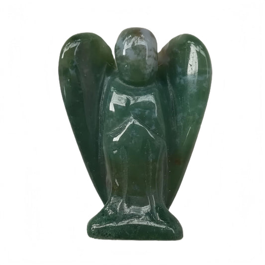 Afucats Natural India Agate Healing Guardian Angel Indoor Decorative Stone,1.5 Inches Carving Pocket Palm Statue,Gift for Her Christmas Décor