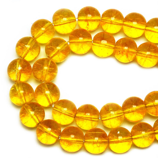 DIQIO Yellow Crack Citrine Beads for Jewelry Making - 6mm Crystal Beads Gemstone Beads for Bracelets, Stone Round Loose Beads(58-60pcs, 6mm, Citrine)