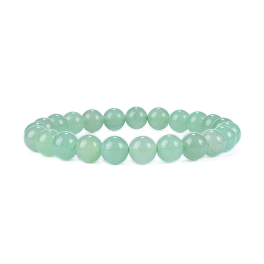 Cherry Tree Collection Green Aventurine Beaded Bracelet – Genuine 8mm Gemstone Stretch Bracelet for Men & Women – Handmade Crystal Bracelet - (Green Aventurine - S)