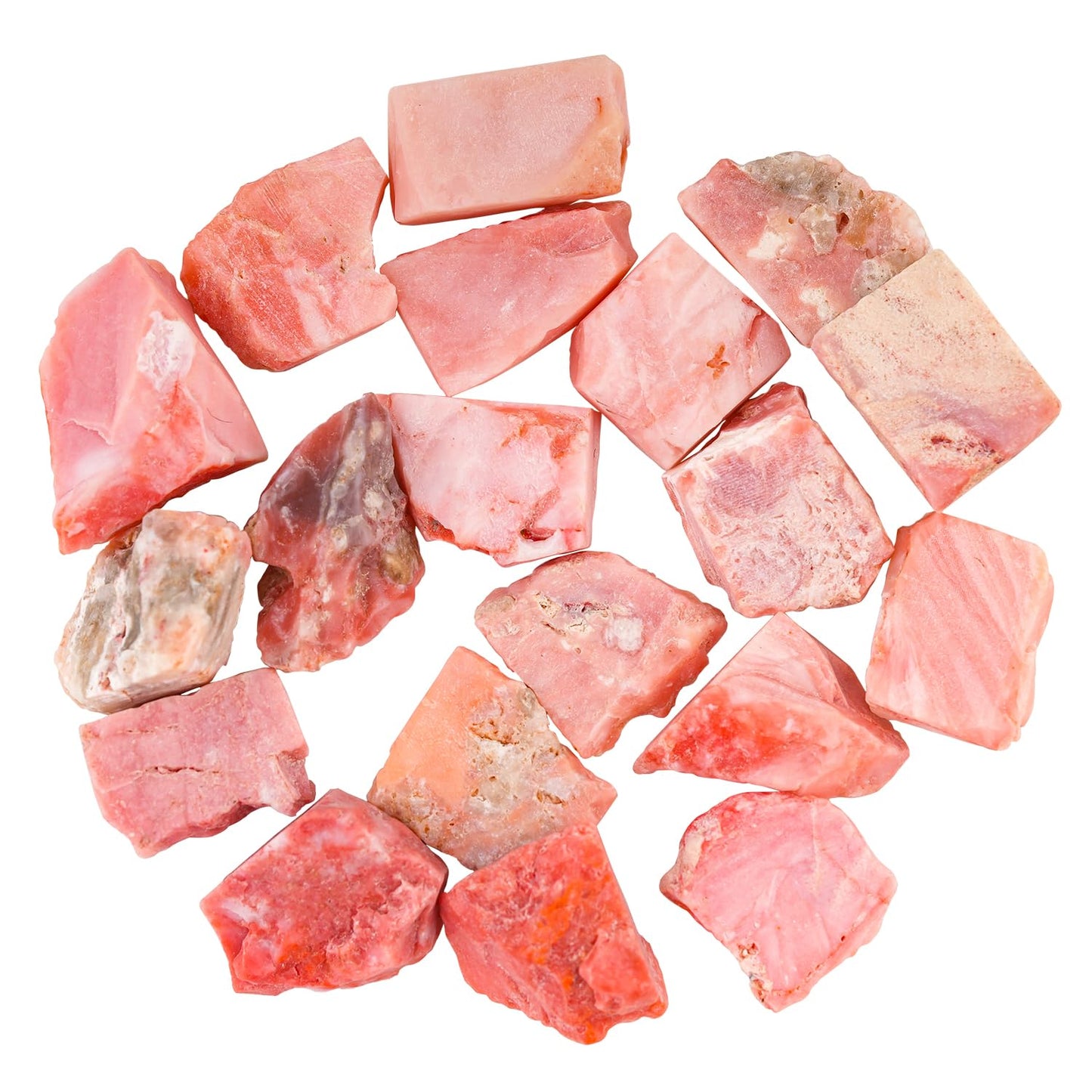 ColouredRocks 100 carats Pink Opal Crystals, Raw Stones, Rough Gemstones, Jewelry Making Supply, Cabbing, Polishing, Cutting, DIY, Crafts (15+pcs) (10-15mm)