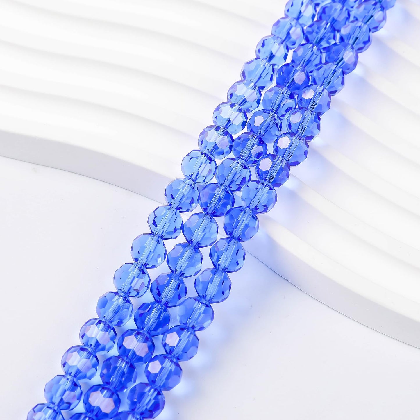 450PCS 6MM Blue Round Crystal Glass Beads for Jewelry Making,Novborcz Glass Beads Faceted Rondelle Beads DIY Glass Crystal Beads for Bracelets Necklace Pendants Jewelry Making DIY Craft