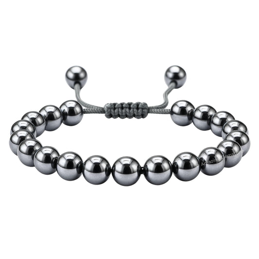 Amazing Gemstone Terahertz Stone Bracelet for Women Men's Gifts - Protection Healing Crystal Bracelet - 8mm Gemstone Beaded Adjustable Bracelet