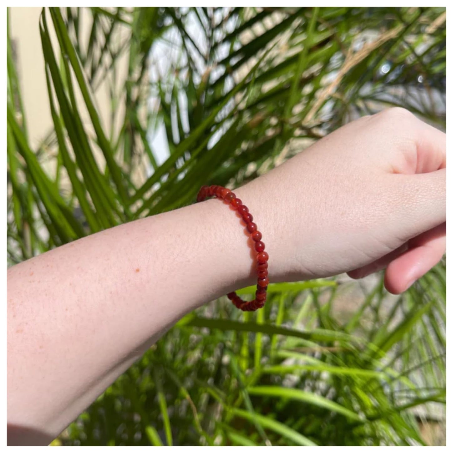 CHELYQST Carnelian Bracelet - Stone of Luck,Stretch Natural Stone Crystal Beads Jewelry Gifts for Women Men Unisex,4mm