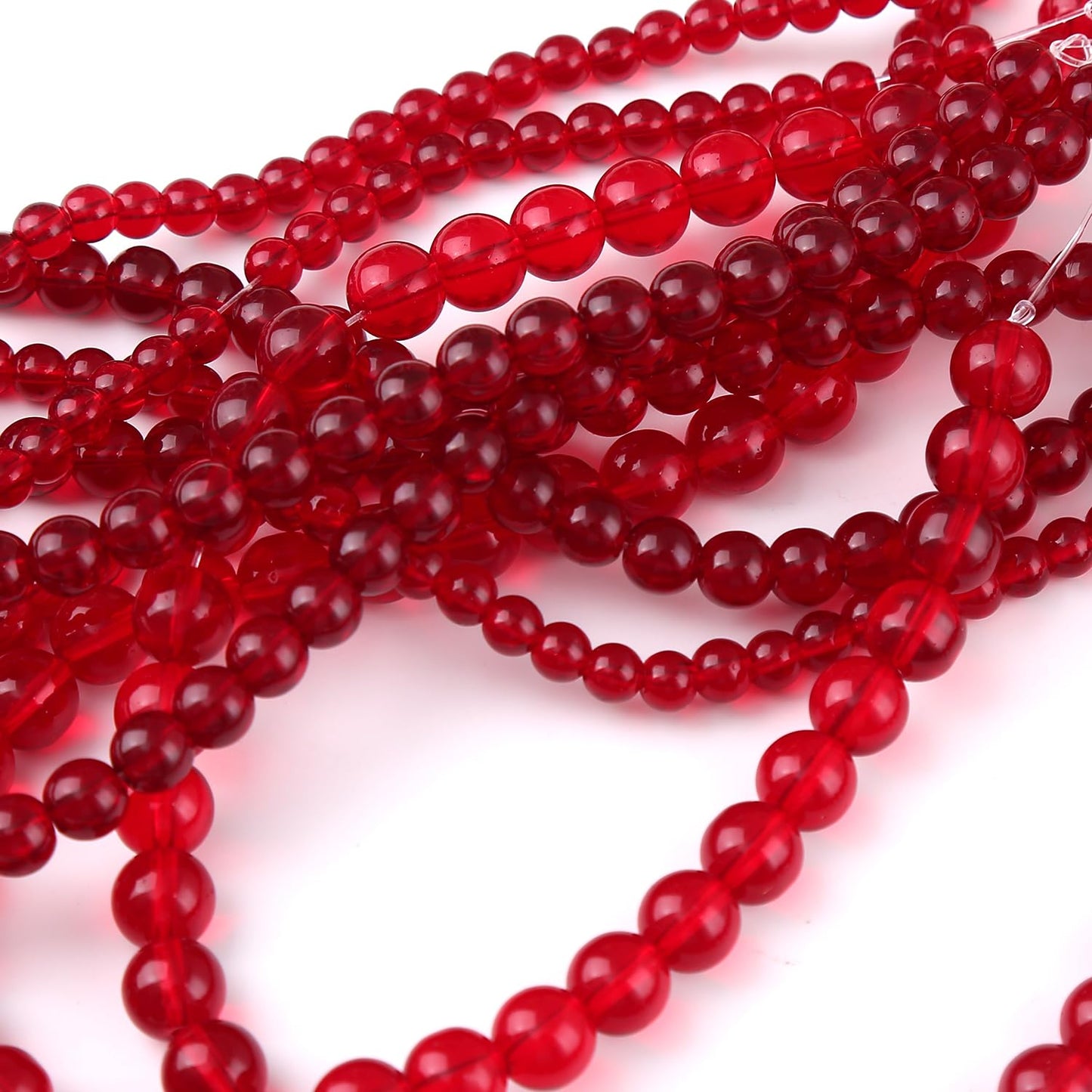 95PCS 4MM Garnet Red Glass Beads Stone Beads Natural Gemstone Bead Crystal Healing Energy Jewelry Making DIY 16 inches