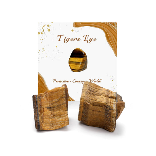 GolbalJew Tigers Eye Natural Raw Crystals 2PCS Healing Crystal Stones 1.2-2.0” Reiki Healing Gemstones for Meditation Chakra Balance Home Decor