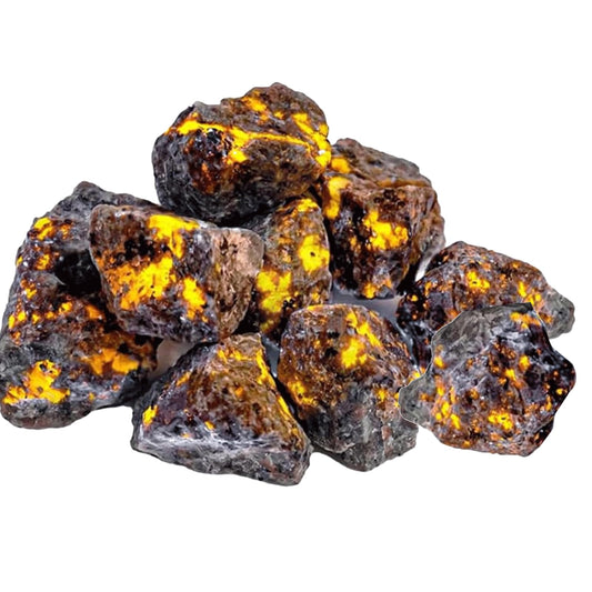 AZKRWFLM Yooperlite Stone Natural Raw Rough Flame Crystals Bulk for Healing Tumbling Fountain Rocks Decor(0.67, Pounds)