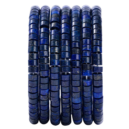 Natural Lapis Lazuli Stone Spacer Beads 6x3mm 38cm/str Flat Round Loose Semi Gemstone Caps for Making Bracelets Necklace