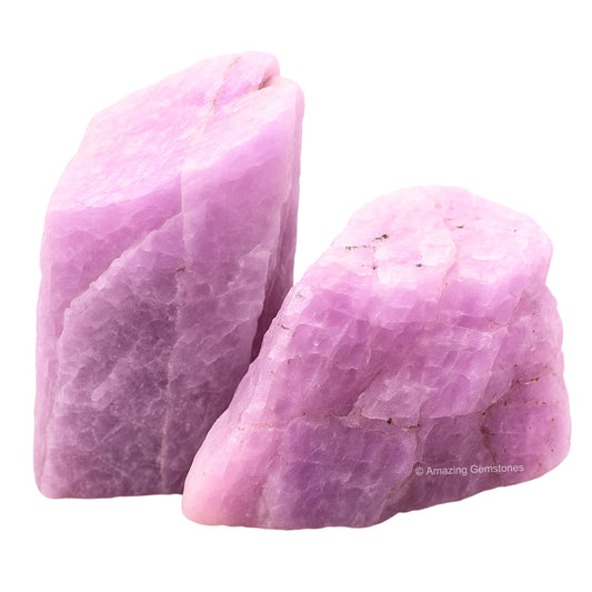 Amazing Gemstone 2 Pieces Kunzite Raw Crystals and Healing Stones, Natural Rocks for Tumbling and DIY Raw Stones and Crystals