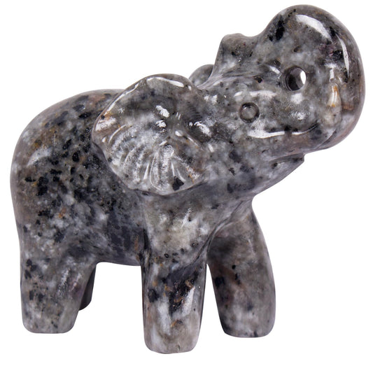 Hguxmcu 2 Inch Yooperlite Crystal Elephant Sculpture Handcrafted Healing Stone Animal Figurine Spiritual Home Decor Lucky Charm Gift for Wealth Success Positive Energy and Meditation Lovers
